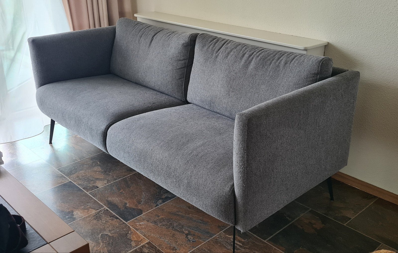 Bankstel grijs, Ophalen, Gebruikt, 150 tot 200 cm, Tweepersoons