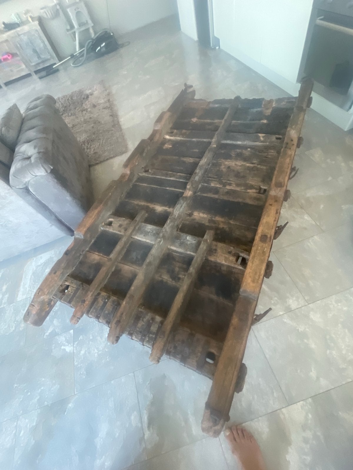 Robuuste India tafel - uniek en sfeervol, Antiek en Kunst, Ophalen of Verzenden
