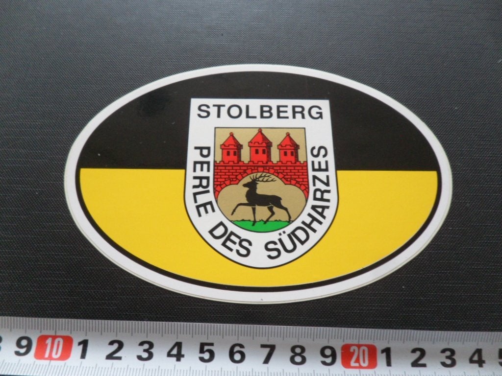 sticker gemeente wapen STOLBERG perle des südharzes duitslan, Verzamelen, Stickers, Ophalen of Verzenden, Zo goed als nieuw