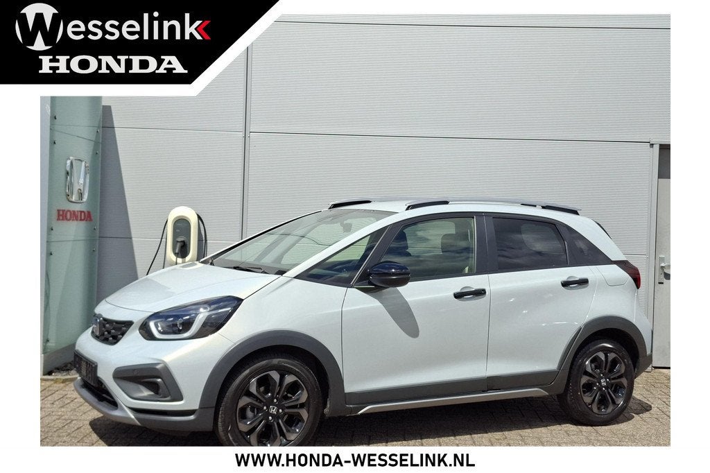 Honda Jazz 1.5 e:HEV Advance Crosstar -Navi | Apple/Android, 12 maanden, Zwart, Leder en Stof, Bedrijf