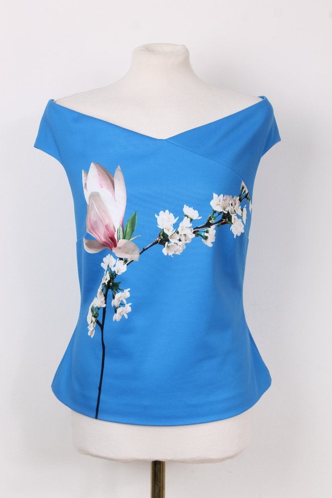 Gebloemde top van TED BAKER maat 40, Maat 38/40 (M), Blauw, Ophalen of Verzenden, Zo goed als nieuw
