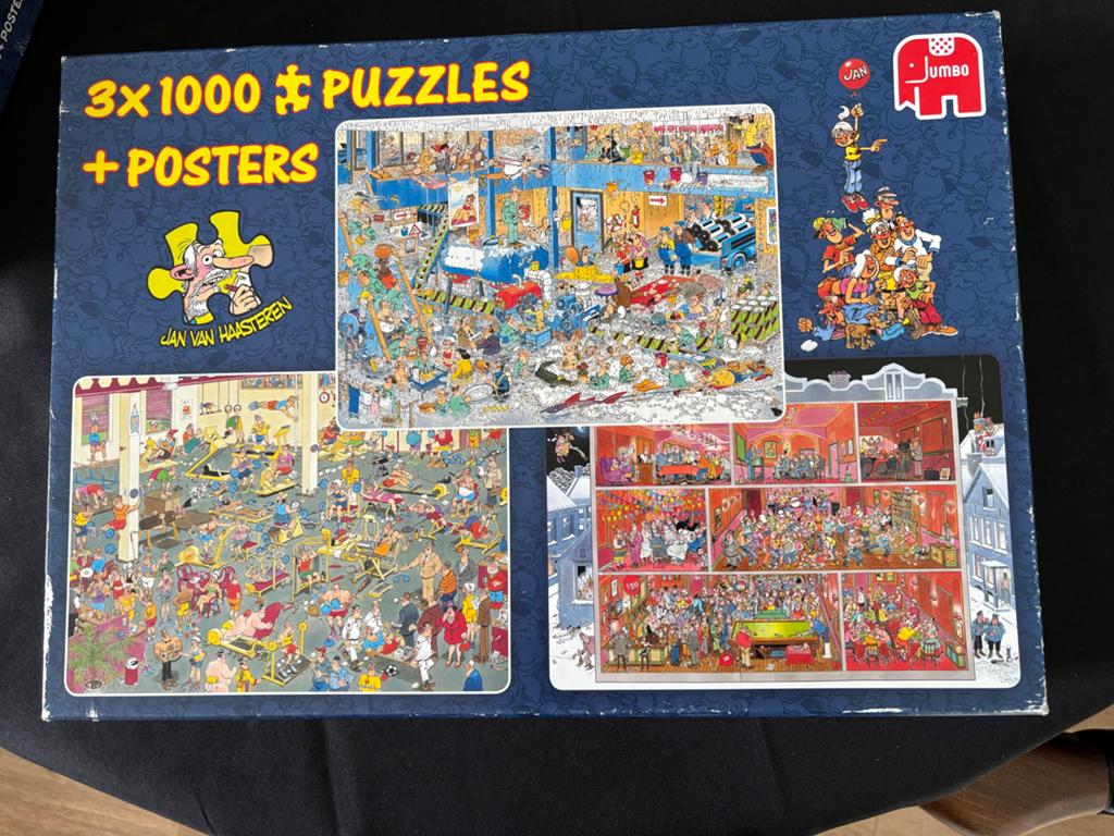 Jan van Haasteren Puzzels 3x 1000 Stukjes: The Big Leak, At, Hobby en Vrije tijd, Denksport en Puzzels, Ophalen of Verzenden, Zo goed als nieuw