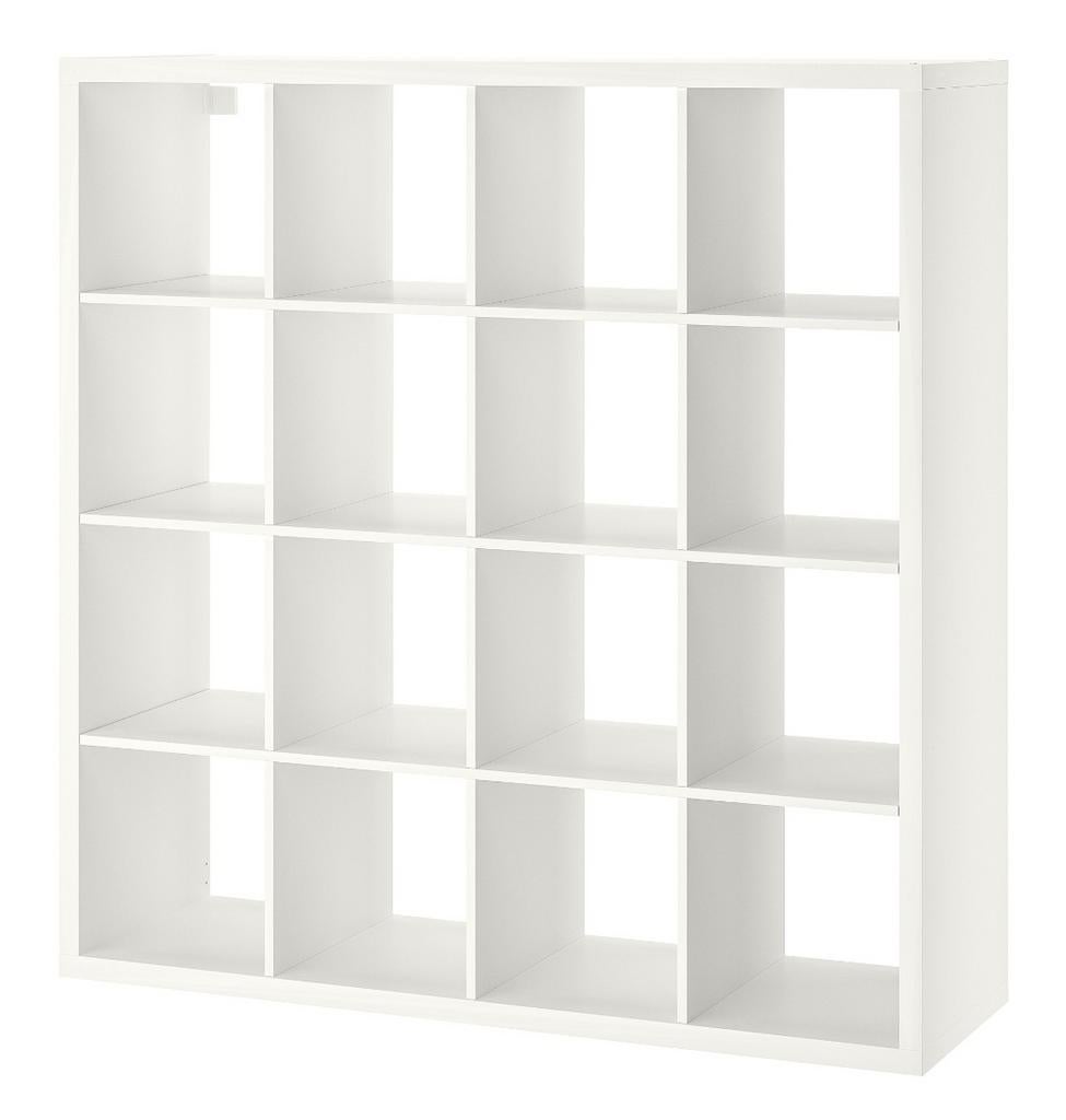 Zo goed als nieuw: Witte Vakkenkast KALLAX 4x4 (16 vakken) –, Ophalen, Met plank(en), 100 tot 150 cm, 100 tot 150 cm