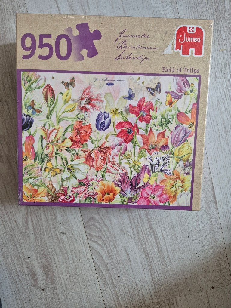 Jumbo Premium Puzzel Janneke Brinkman - Tulpenveld, Ophalen of Verzenden, 500 t/m 1500 stukjes, Nieuw, Legpuzzel