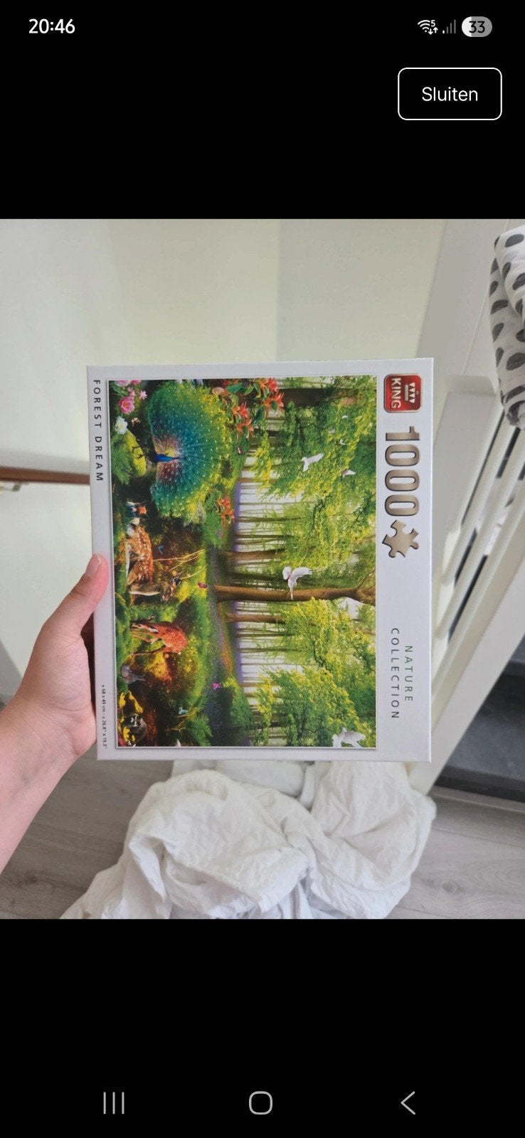 King Legpuzzel 1000 stukjes - Forest Dream, Hobby en Vrije tijd, Denksport en Puzzels, Ophalen of Verzenden, 500 t/m 1500 stukjes