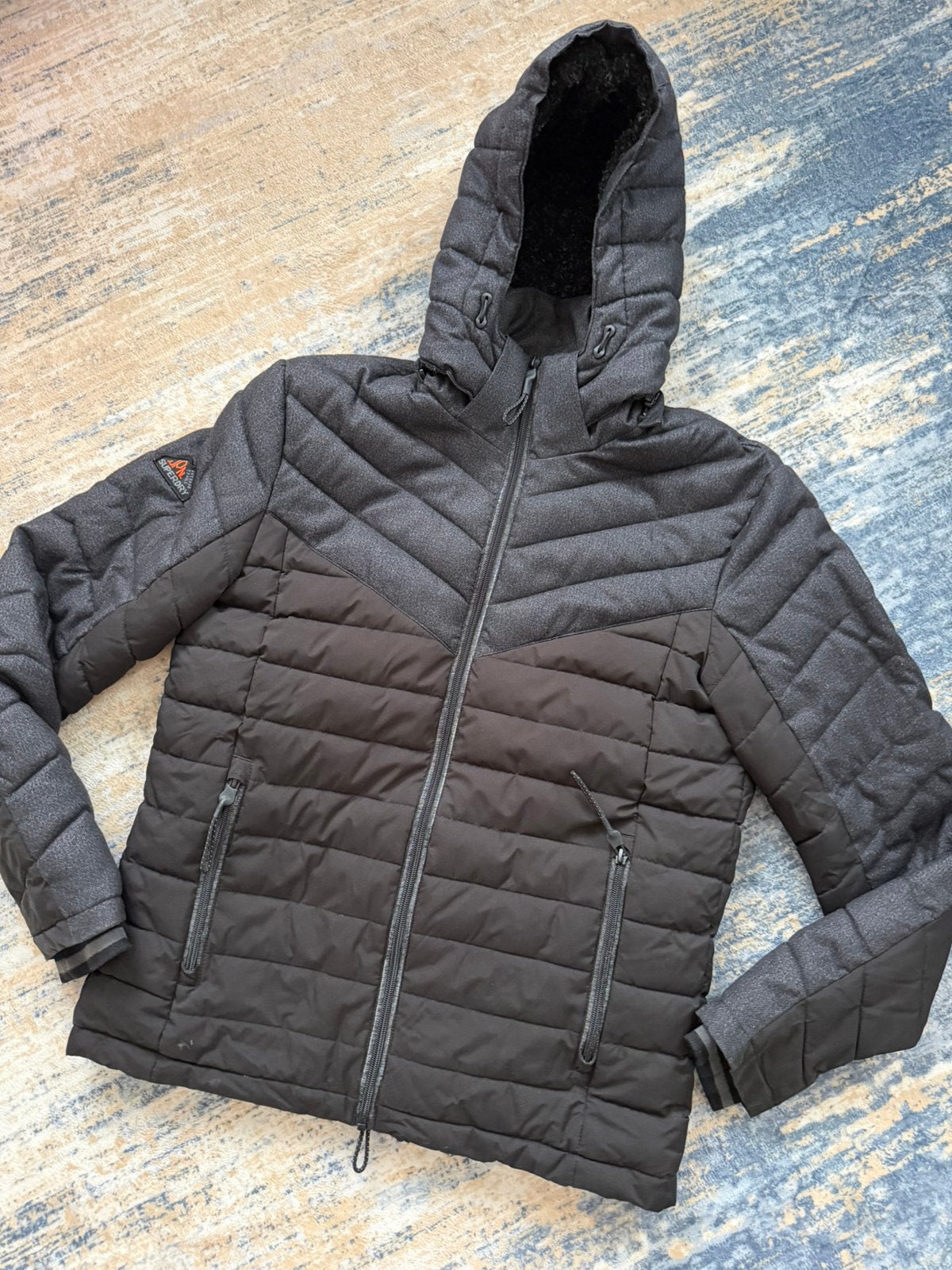 Superdry Mountain Supply Tweed Mix Fuji Jacket, Ophalen of Verzenden, Zo goed als nieuw, Maat 46 (S) of kleiner, Zwart