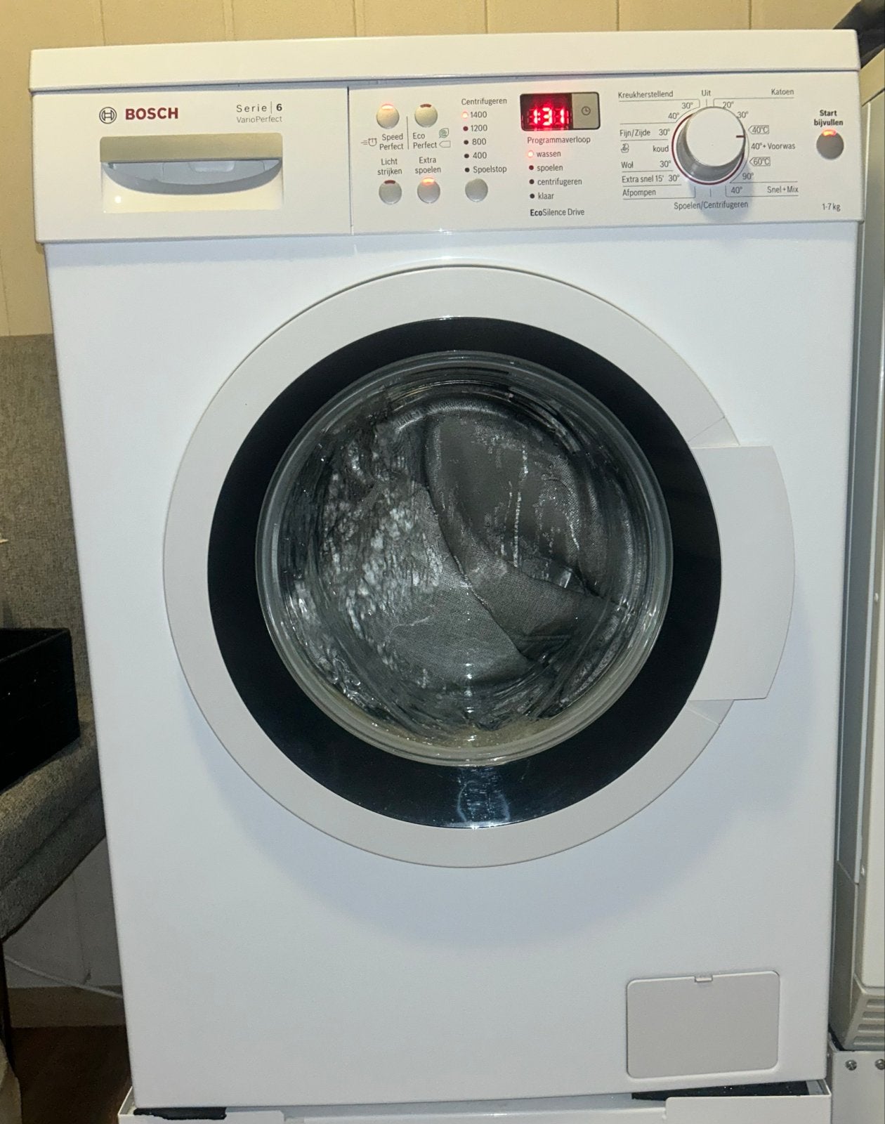 Bosch Serie 6 VarioPerfect Wasmachine - Zo goed als nieuw!, Ophalen, Zo goed als nieuw, 85 tot 90 cm, 1200 tot 1600 toeren