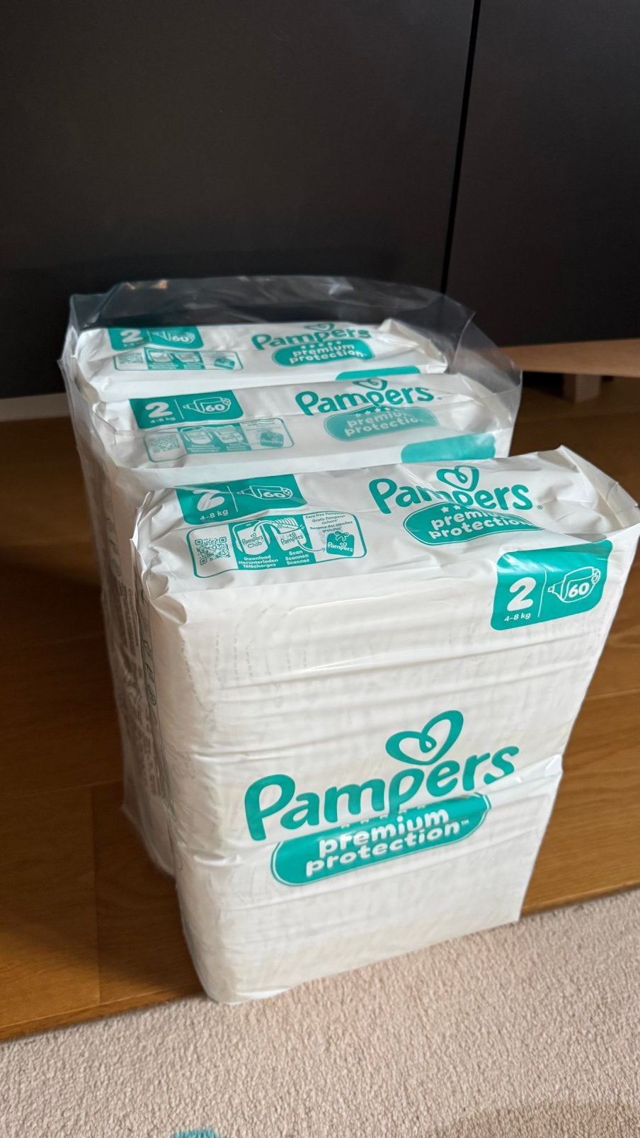 180 luiers Pampers Premium Protection maat 2, drie pakken, Ophalen of Verzenden, Nieuw
