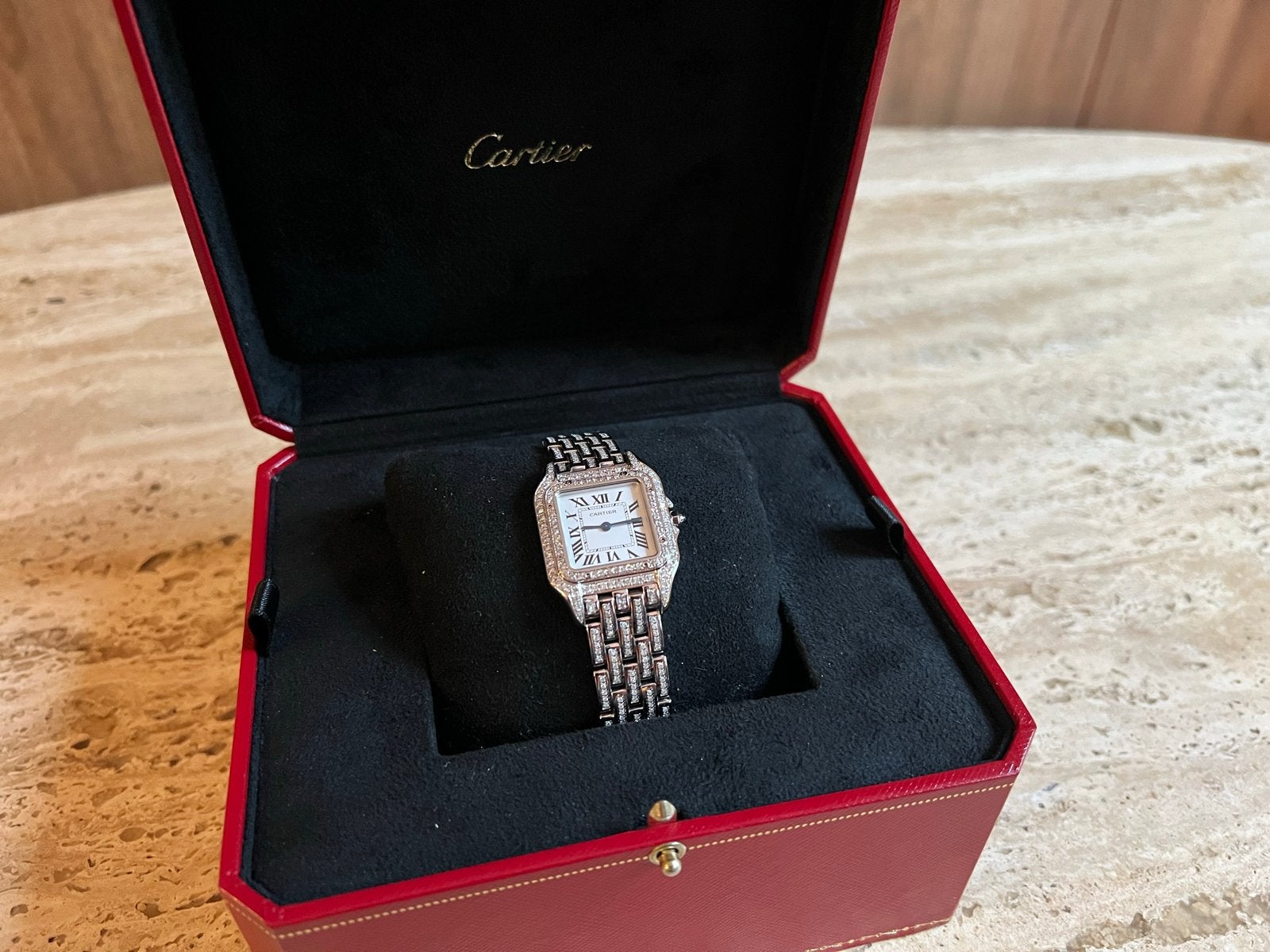 Cartier Panthère WSPN0007 27mm Staal met Diamanten, Overige merken, Gebruikt, Staal, Polshorloge