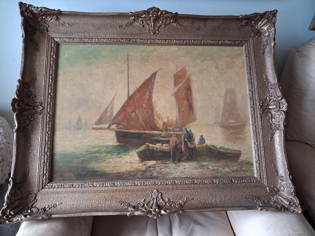Schilderij - C. de Bruin - Boot (Boten), Ophalen