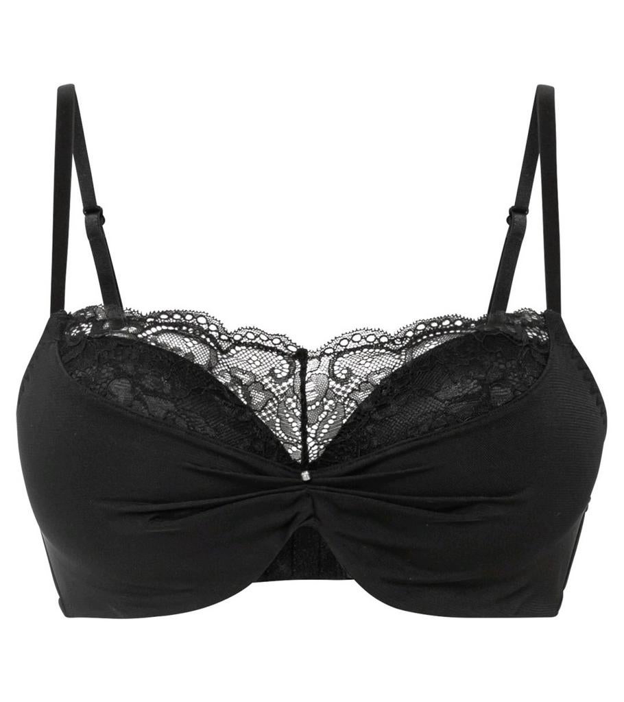 Zwart kanten push-up beugel BH  95C zo goed als nieuw, Bonprix, Verzenden, Zwart, BH
