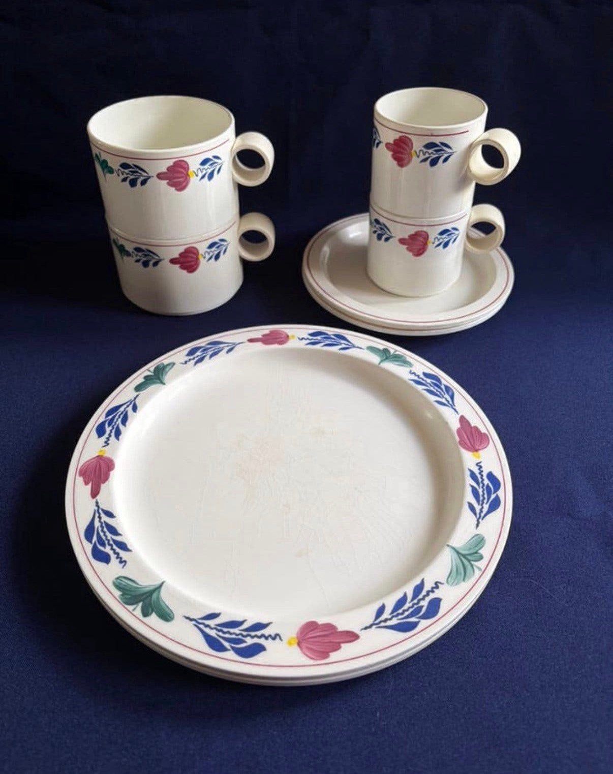 Boerenbont set mepal servies, Ophalen of Verzenden, Gebruikt, Overige materialen, Kop(pen) en/of Schotel(s)