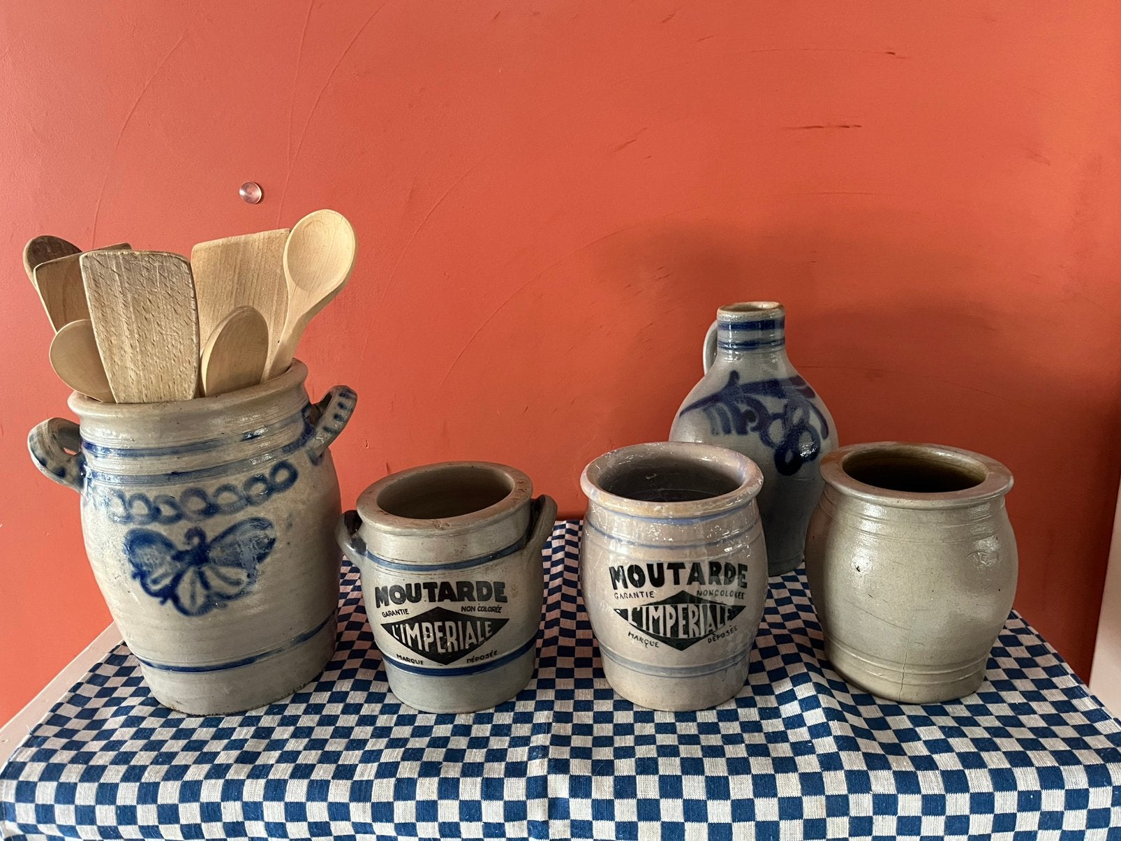 Keulse potten, mosterd, kan, effen grespot, Antiek en Kunst, Ophalen of Verzenden