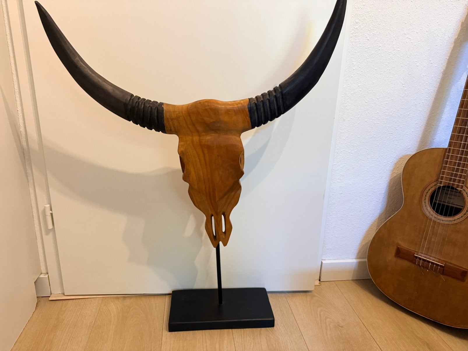 Decoratie Deco skull Jesse - naturel, Hout, Ophalen of Verzenden, Zo goed als nieuw, Bruin