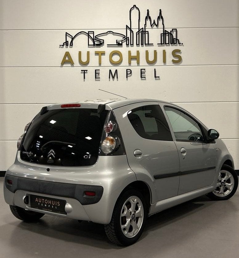 Citroen C1 1.0 First Edition Nap Airco Led Isofix 5Deurs Toe, Auto's, Euro 5, Stof, Zwart, USB