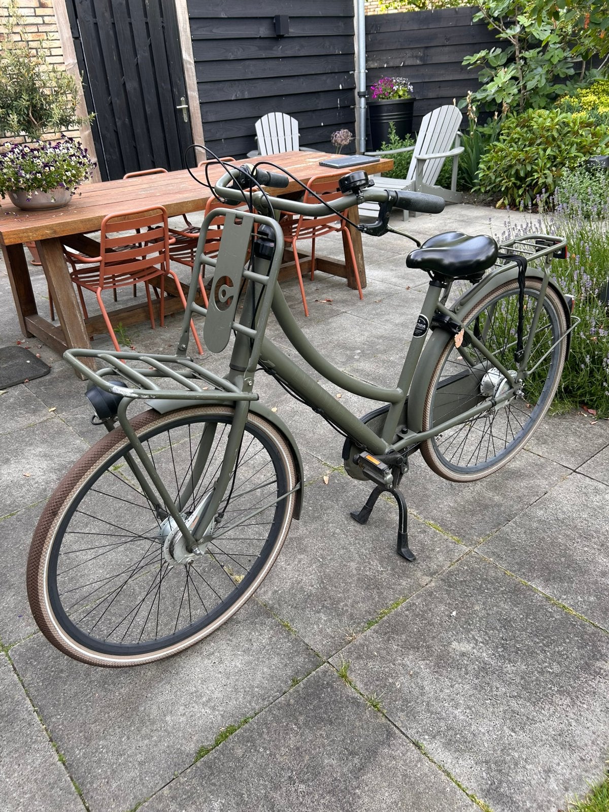 Stoere fiets Cortina U4 army green, Fietsen en Brommers, Fietsen | Dames | Omafietsen, 47 tot 50 cm, Ophalen, Gebruikt, Versnellingen