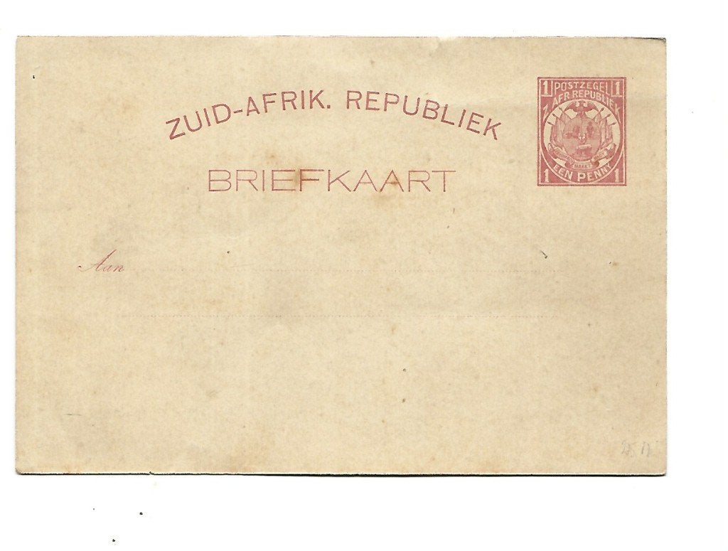 Zuid-- Afrik. Republiek -Briefkaart, Postzegels en Munten, Brieven en Enveloppen | Buitenland, Verzenden, Briefkaart