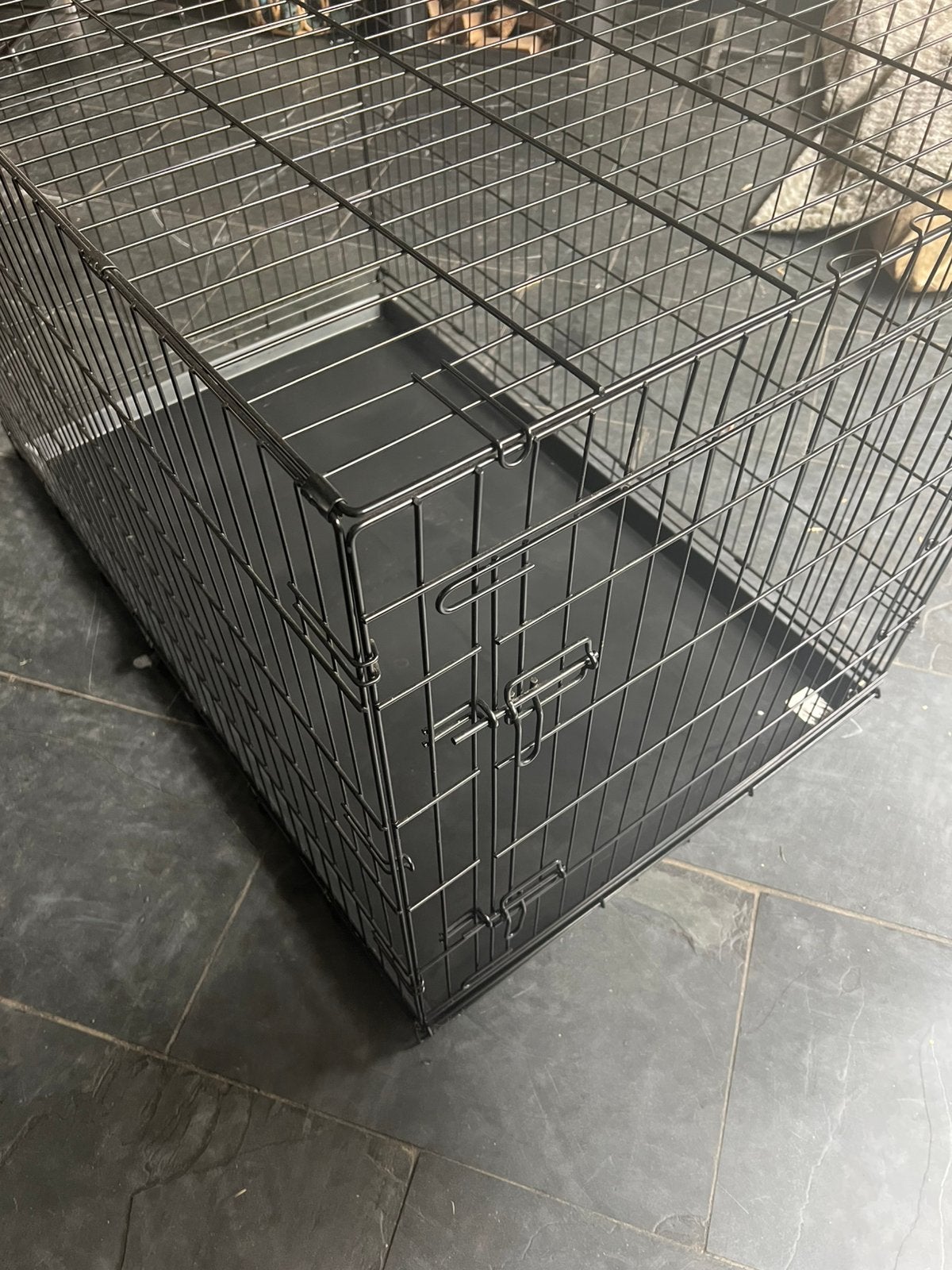 Hondenbench XXL zwart metaal, Dieren en Toebehoren, Hondenbenches, Ophalen, Zo goed als nieuw