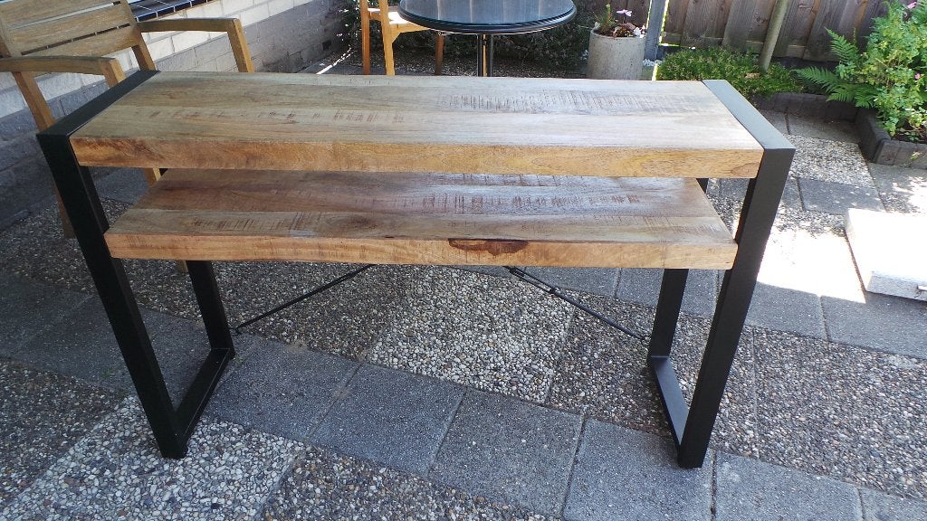 side table, Ophalen, 100 tot 150 cm, Teakhout, Zo goed als nieuw