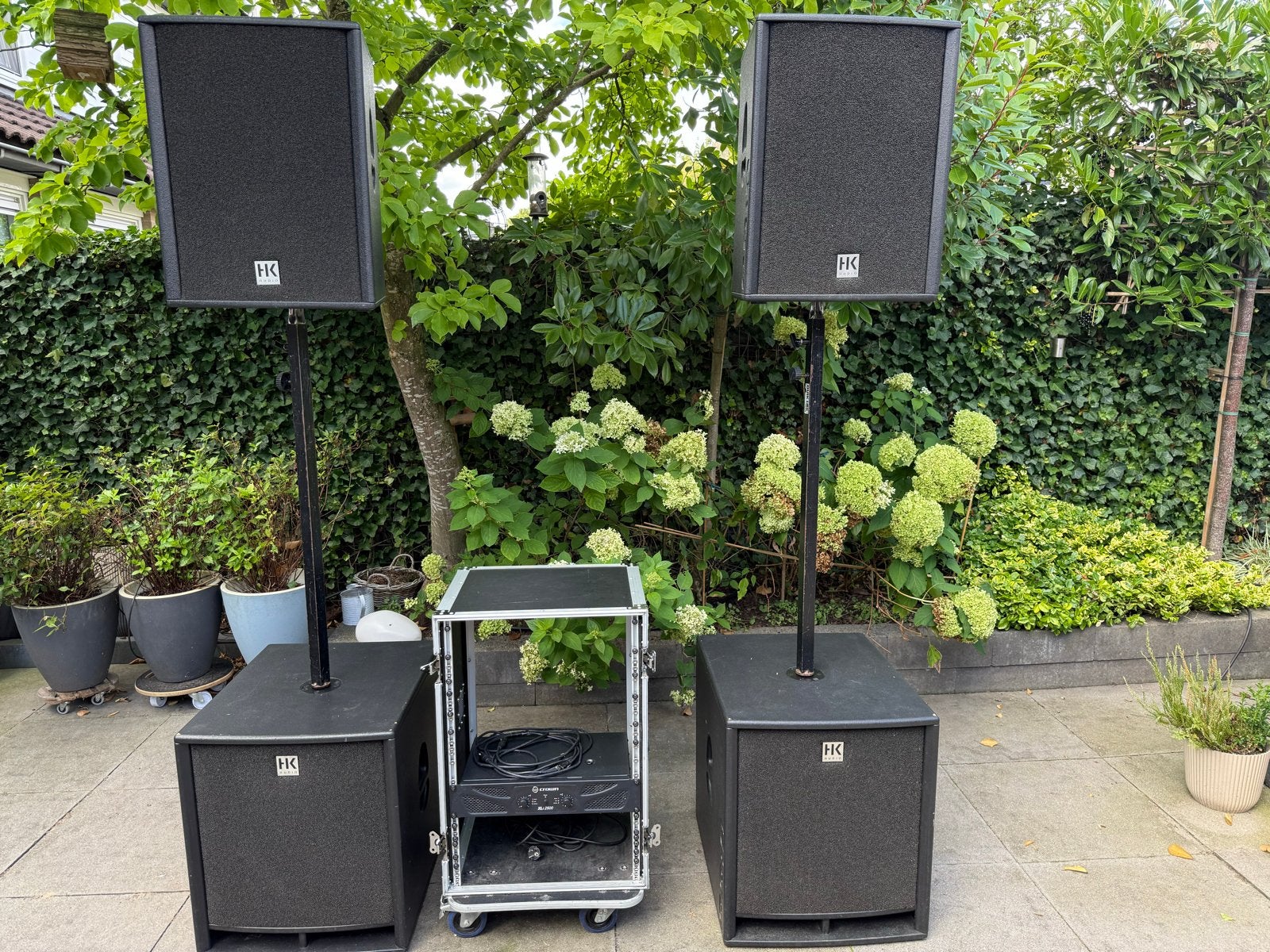 HK Audio Premium Pro PA-set met subwoofers en tops, Gebruikt, Speakerset, Ophalen of Verzenden, Geschikt voor surround/home cinema