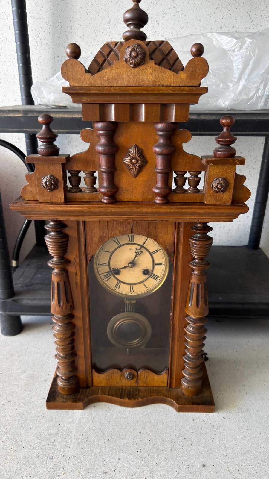 Vintage Junghans Tafelklok - Antieke Houten Mantelklok, Ophalen