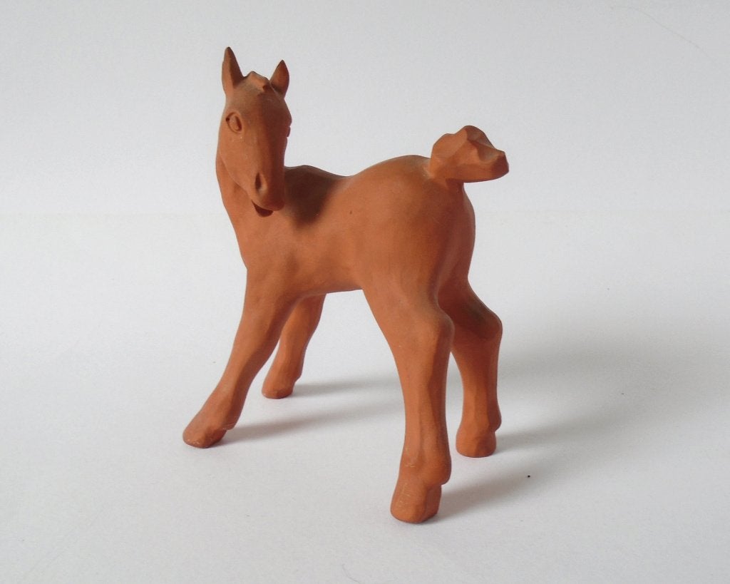 Beeldje / plastiekje van een paard / veulen Schoonhoven (?), Antiek en Kunst, Kunst | Beelden en Houtsnijwerken, Minder dan 20 cm