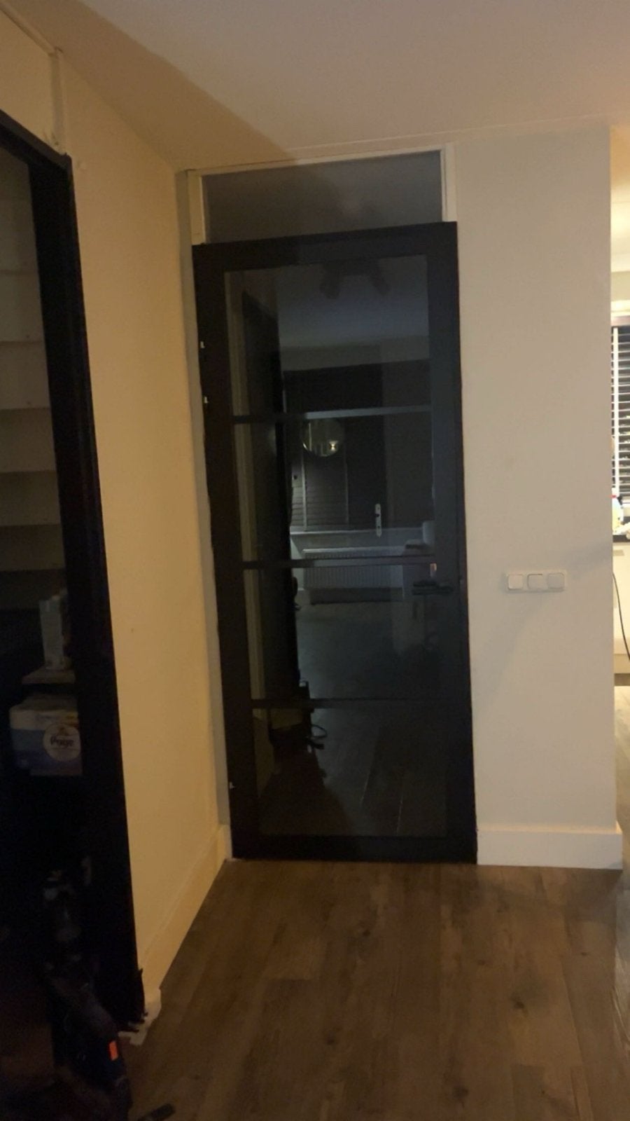 Zo goed als nieuwe Opdekdeur Zwart 88x231,5 cm Links, Doe-het-zelf en Verbouw, Deuren en Horren, Ophalen, 80 tot 100 cm, 215 cm of meer