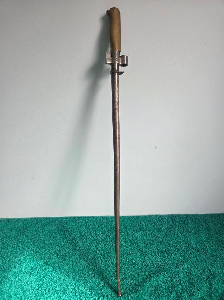Franse Lebel M1886 kruisvormige bajonet met schede, Verzamelen, Militaria | Algemeen, Ophalen of Verzenden, Landmacht, Overige gebieden