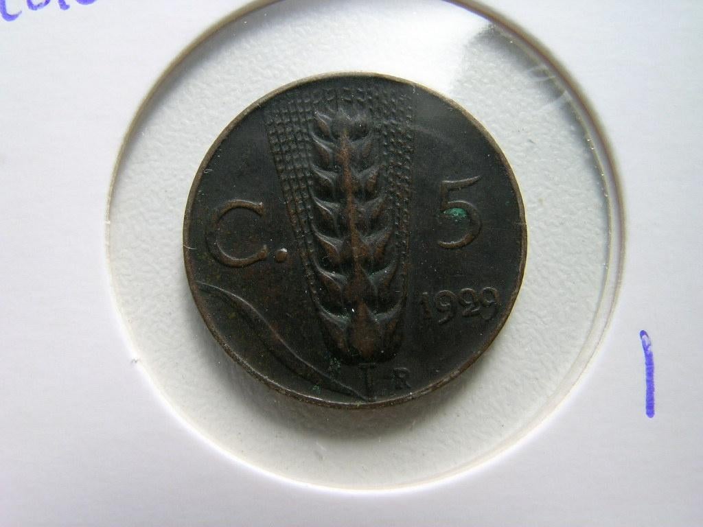 5 Centesimi 1929 Italie, Ophalen of Verzenden, Italië, Losse munt