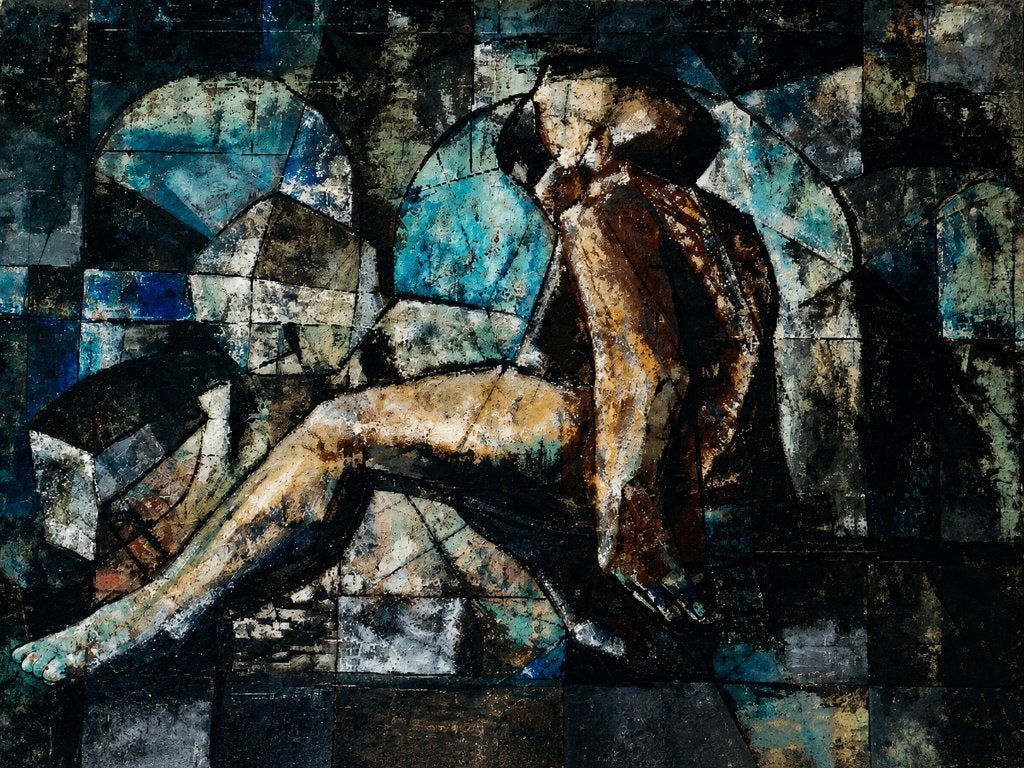groot werk olie op board midden 20e, Antiek en Kunst, Ophalen
