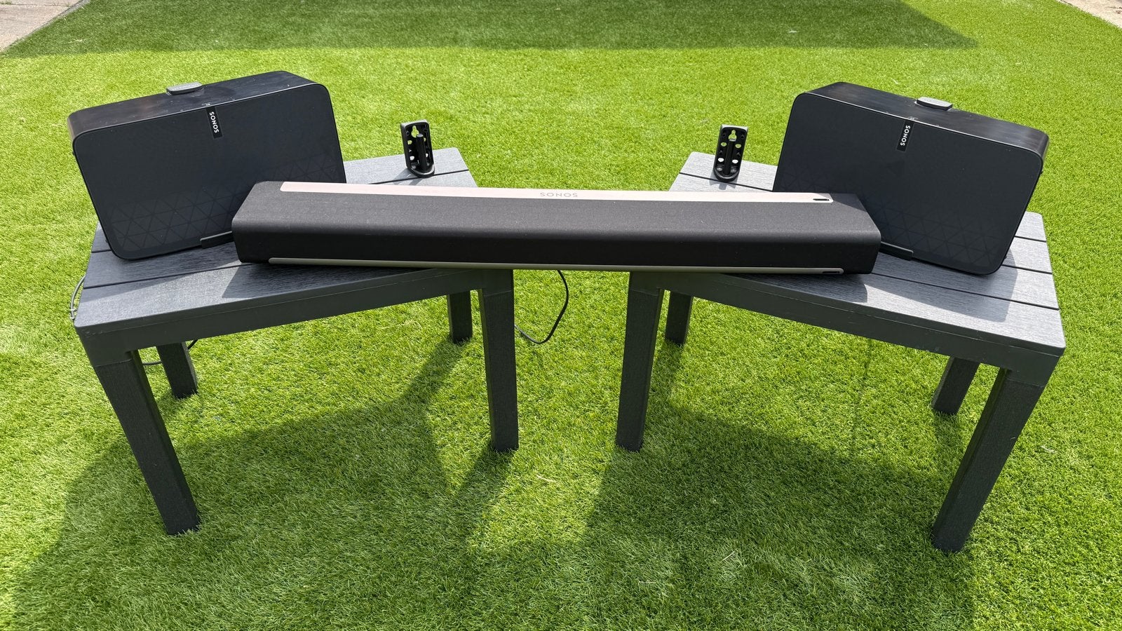 Sonos Cinema Set: Playbar, 2x Sonos play 5 gen 2, muurbeugel, Ophalen, Zo goed als nieuw