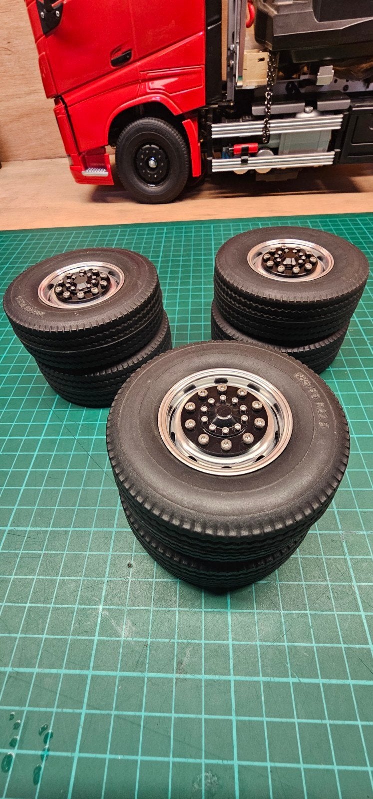 Tamiya aluminium super singel velg & band..., Schaal 1:14, Nieuw, Onderdeel, Overige typen