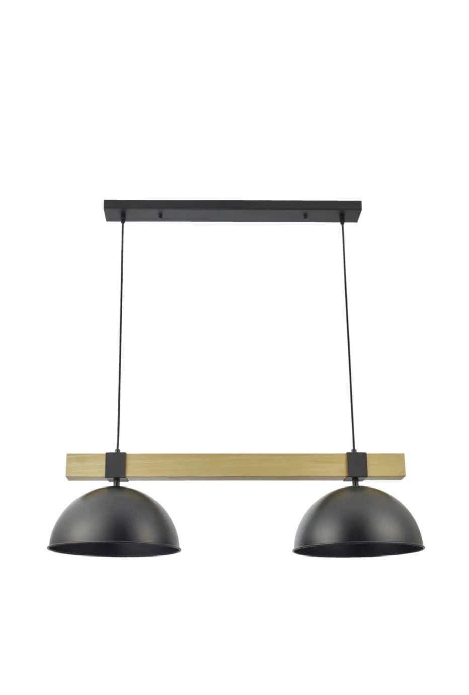 Moderne Hanglamp Michiel Gamma - Zwart met Hout, Ophalen, Zo goed als nieuw, Hout, E27 (groot)