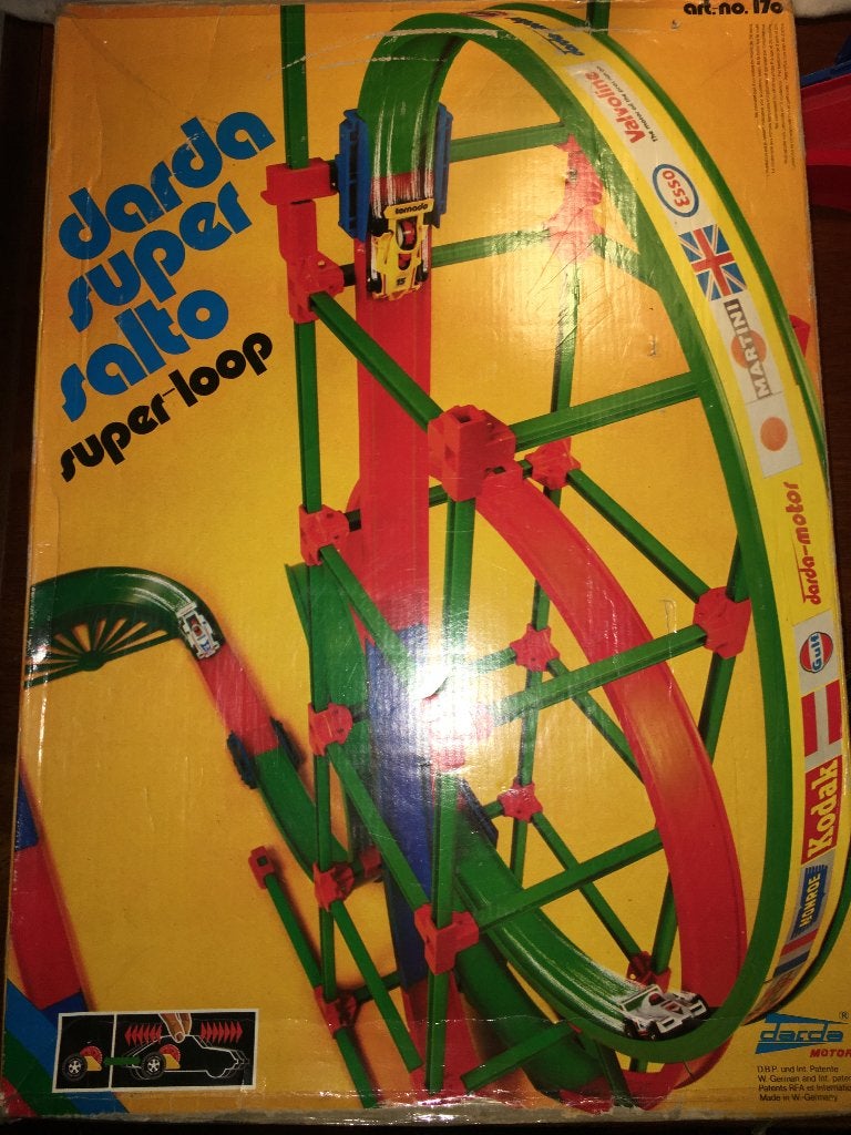 Darda super salto loop racebaan 170 met Blizzard racewagen, Racebaan, Opwindmechanisme, Zo goed als nieuw, Met looping