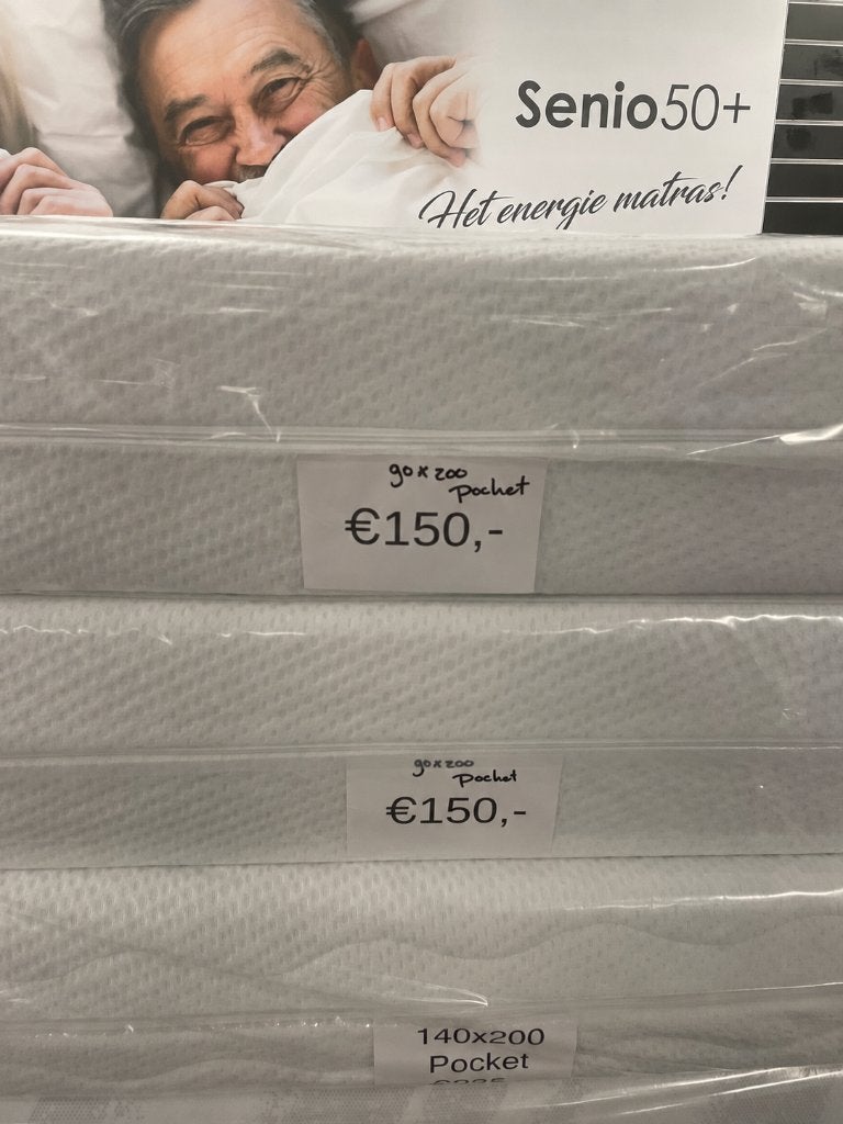 Matras pocket 90x200cm 21 cm Tencel tijk, Ophalen, 90 cm, Eenpersoons, Nieuw