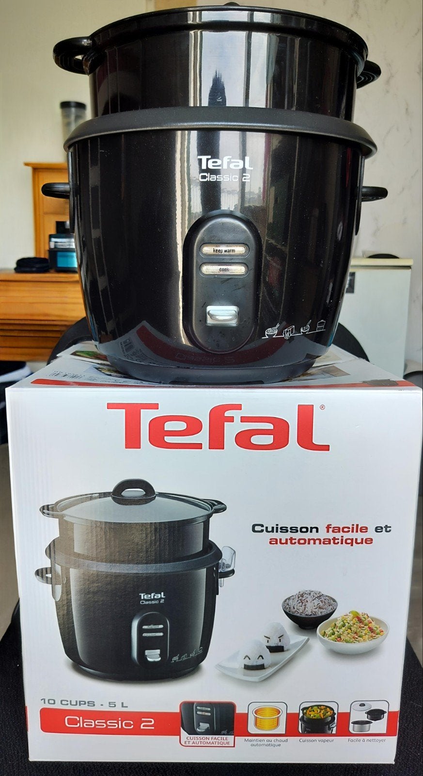 Tefal Classic 2 Rijstkoker - 5L, 10 Cups, Witgoed en Apparatuur, Ovens, Minder dan 45 cm, Oven, Ophalen of Verzenden, Stoom