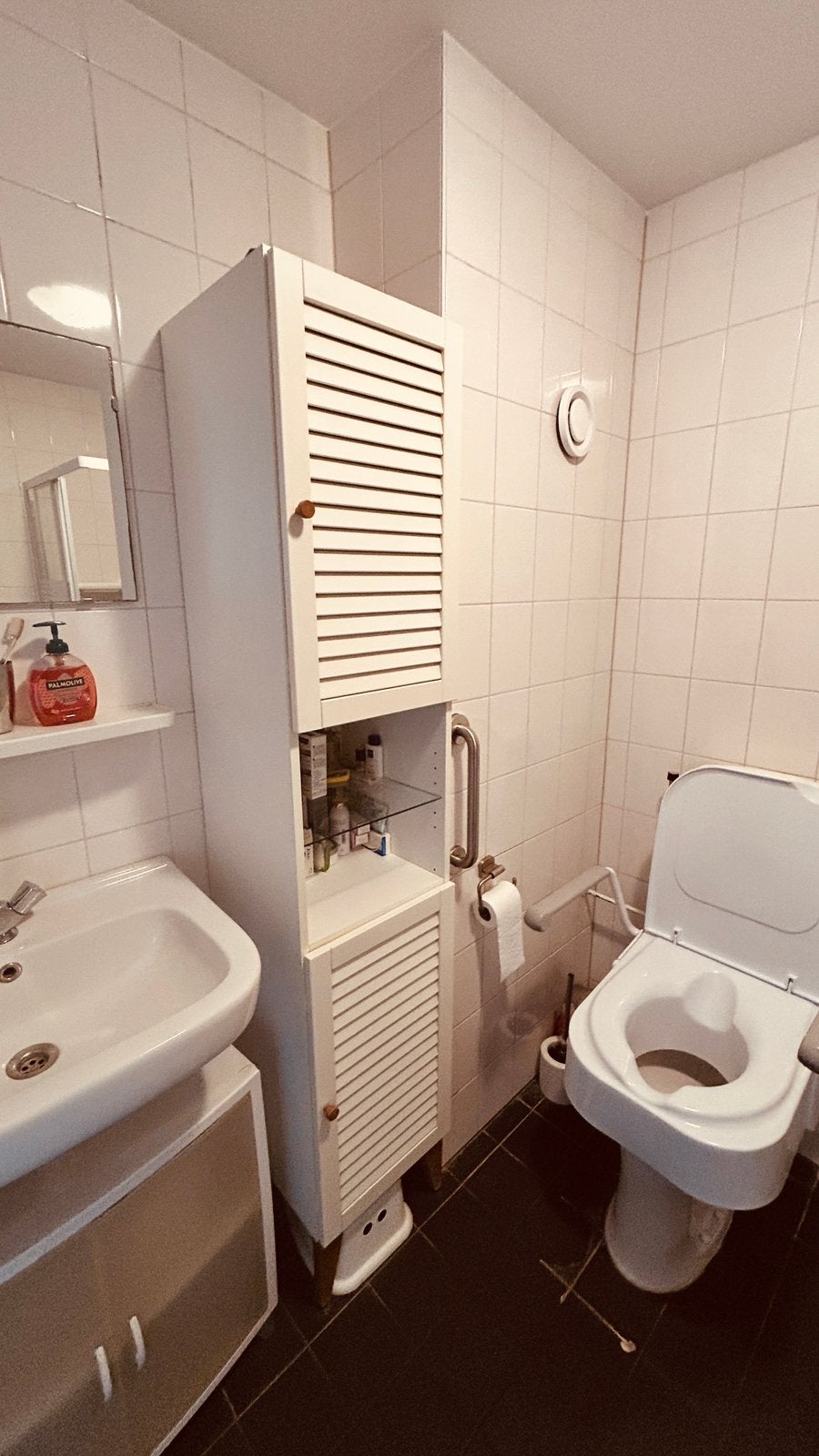 Badkamermeubel louvre deurtjes wit, Huis en Inrichting, Ophalen, 50 tot 100 cm, Zo goed als nieuw, Minder dan 100 cm