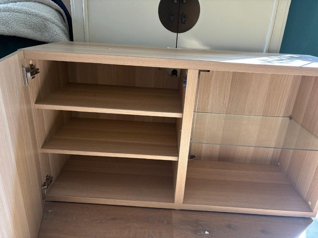IKEA BESTÅ kast/tv-meubel wit gelazuurd eiken