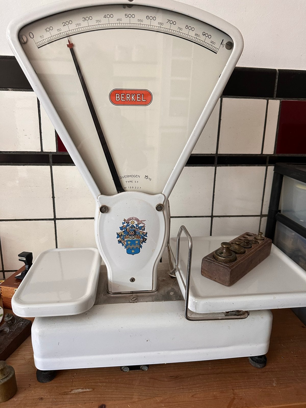 Vintage Berkel Weegschaal - Type EF 15 kg, Ophalen, Gebruikt, Overige typen, Minder dan 50 kg