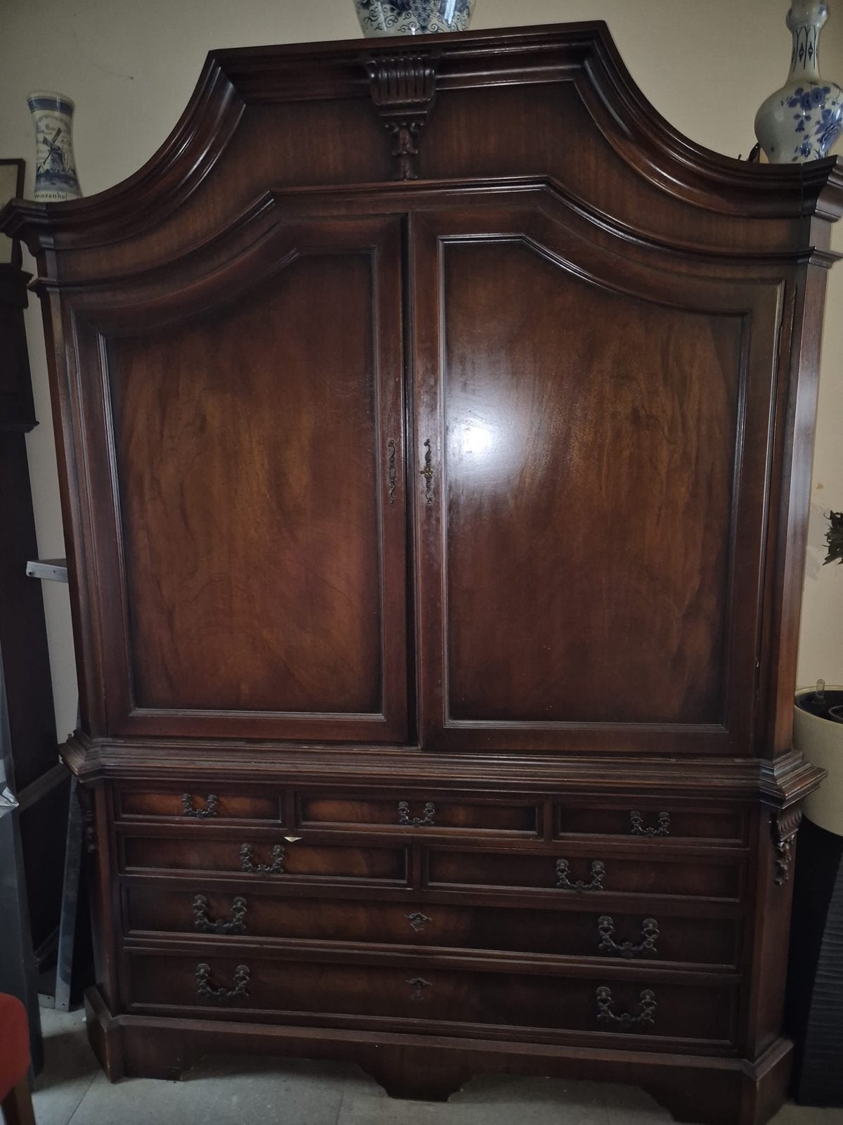 Antieke Mahonie Kast, Antiek en Kunst, Ophalen of Verzenden