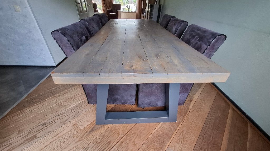Eettafel met stoelen, Overige materialen, Gebruikt, 200 cm of meer, Vijf personen of meer