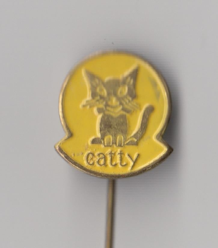 Catty Kat Poes speldje, Verzamelen, Speldjes, Pins en Buttons, Gebruikt, Niet vindbaar, Niet vindbaar, Speldje of Pin