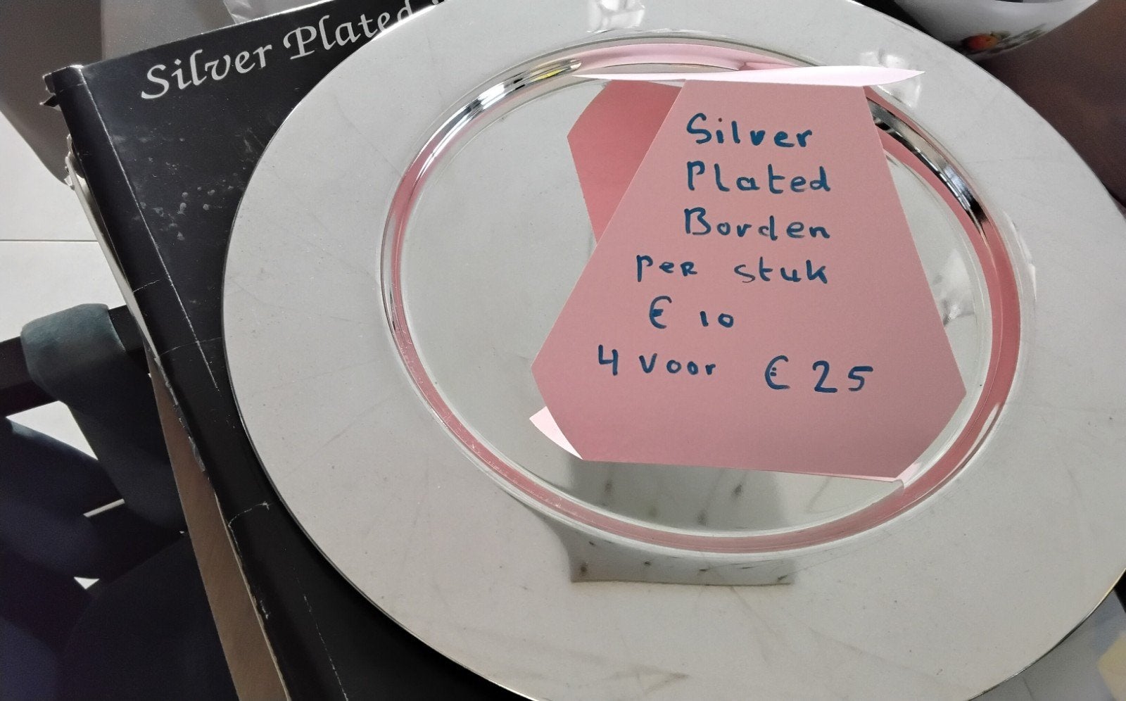 verzilf onderbord.€10 p.stuk/ kristallen glazen 1glas € 5,, Ophalen of Verzenden, Nieuw, Overige merken