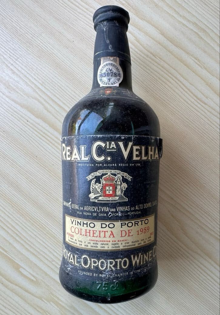 Vintage Real Companhia Velha Port Colheita 1959 (~€500), Verzamelen, Nieuw, Ophalen of Verzenden, Vol, Overige gebieden