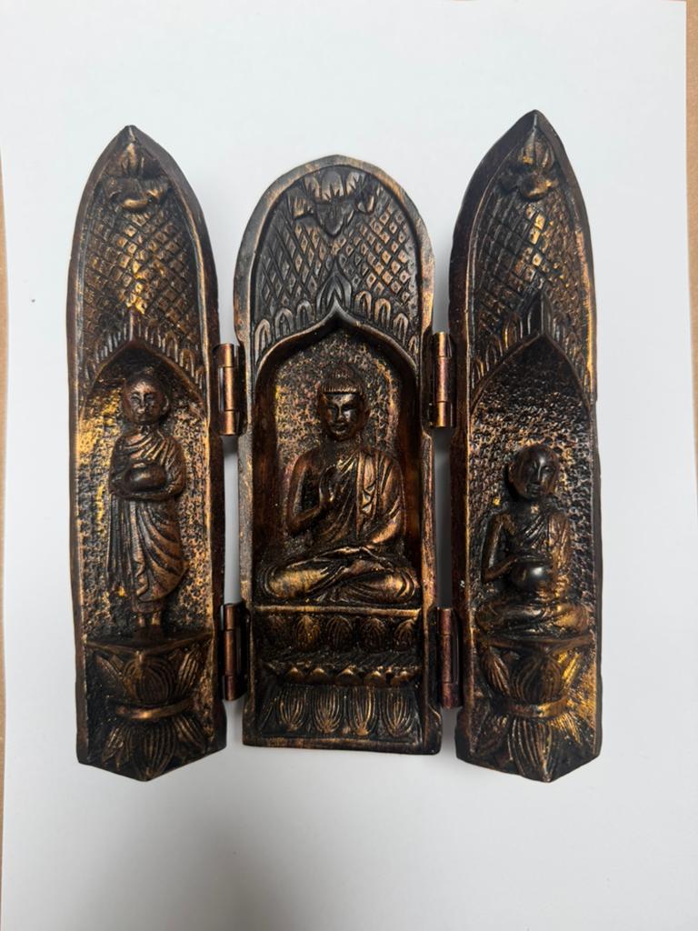 Boeddha Drieluik Beeld – Opvouwbaar Oosters Tempel Beeldje, Ophalen of Verzenden