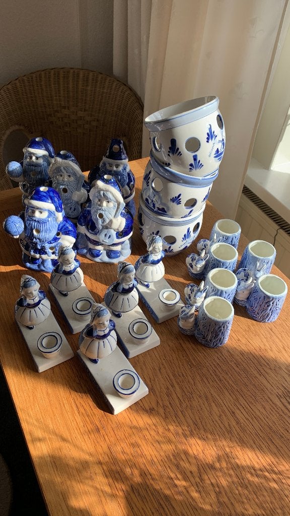 NIEUW: Grote partij Delfts blauw stijl decoratie (286-delig), Ophalen, Nieuw