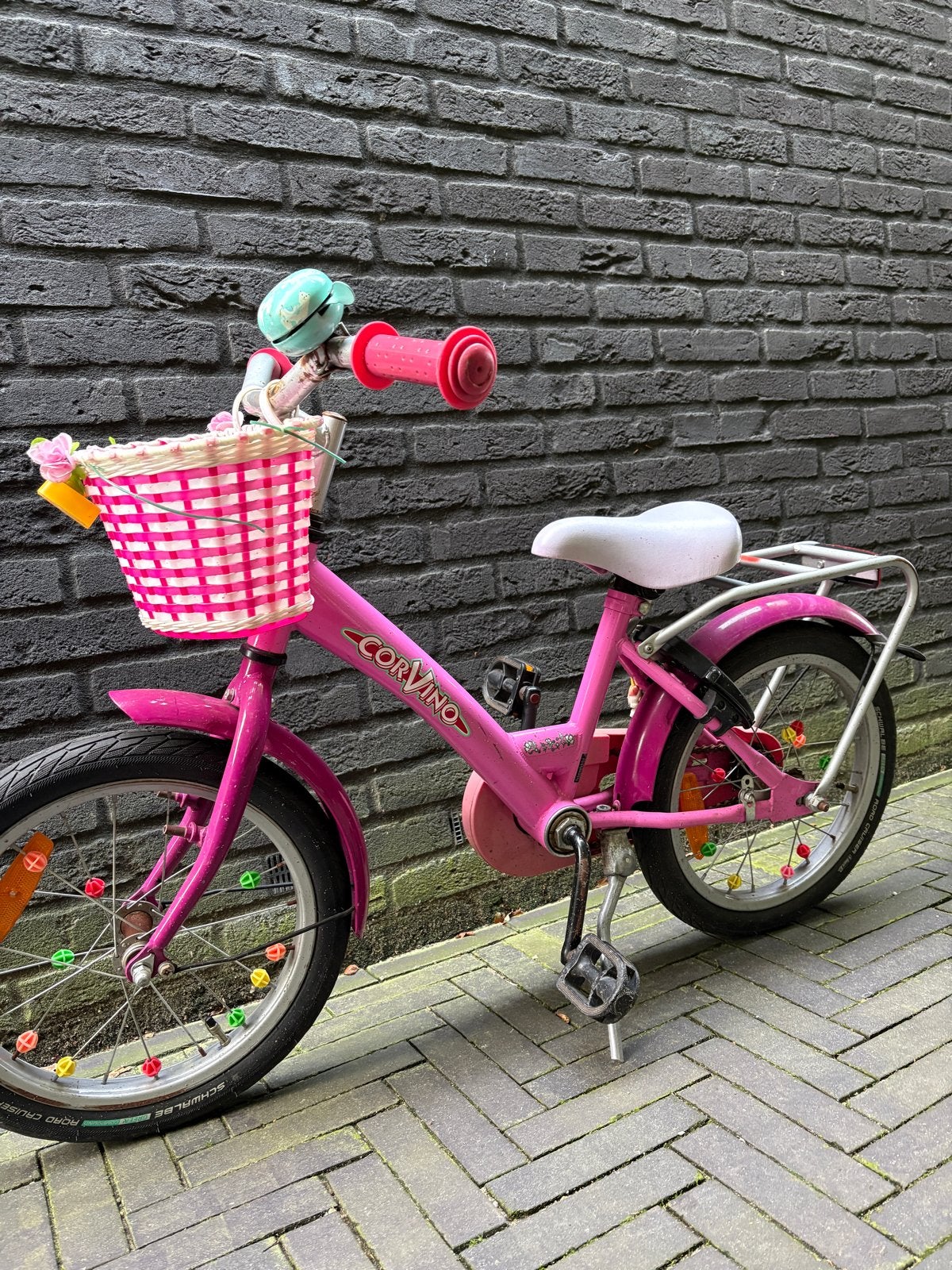 Roze kinderfiets Coryvino - Gebruikt, Ophalen, Gebruikt, Terugtraprem, 16 tot 20 inch