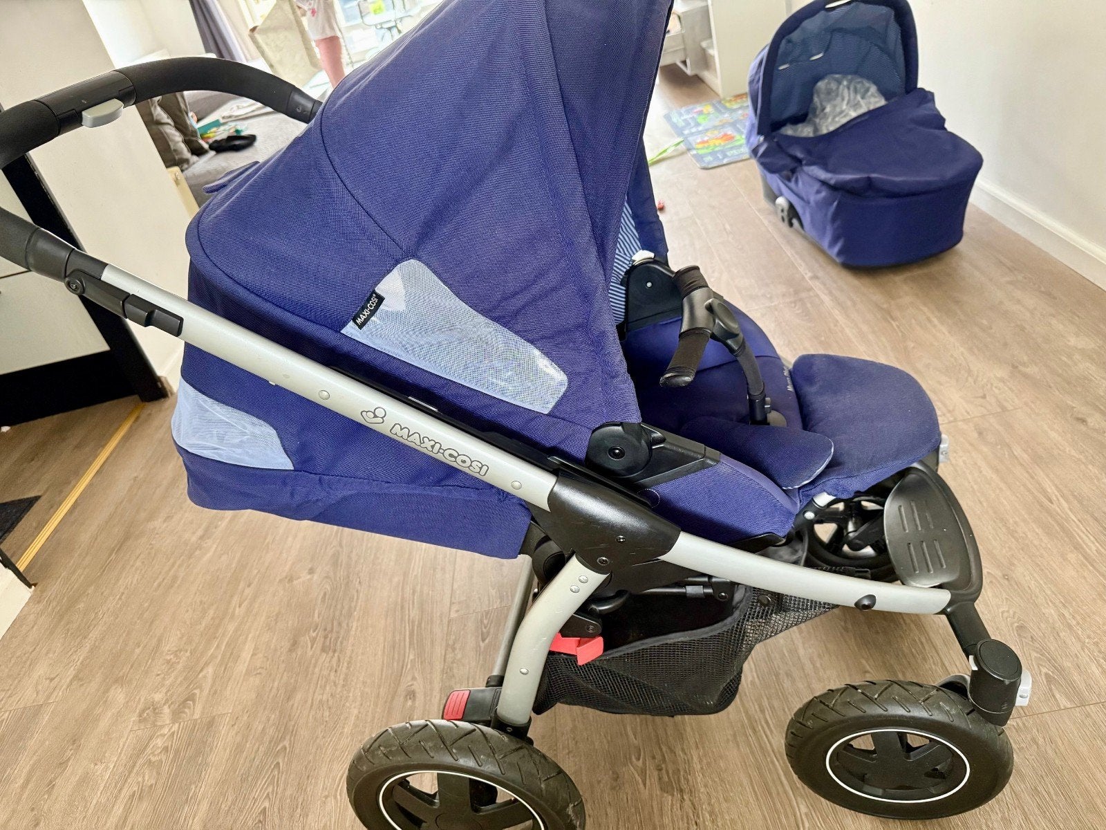 Maxi-Cosi Mura Plus 3 Combiwagen met Reiswieg - Blauw, Kinderen en Baby's, Kinderwagens en Combinaties, Gebruikt, Ophalen of Verzenden