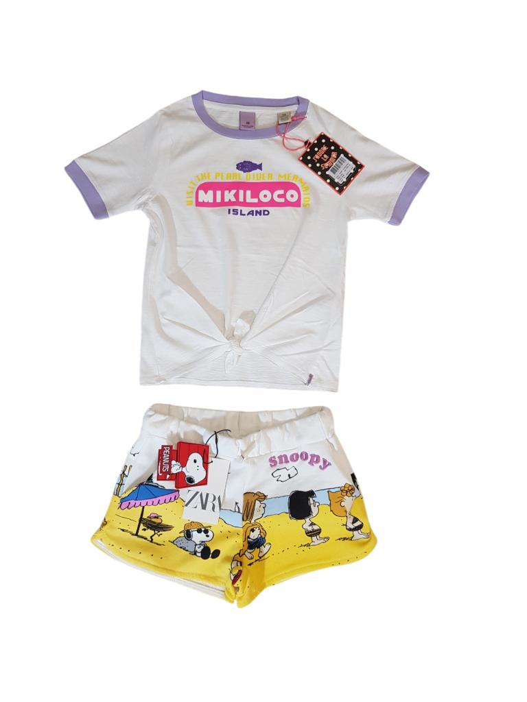 Super leuk ZARA Snoopy sweatshortje maat 140. NIEUW!, Kinderen en Baby's, Broek, Nieuw, Zara, Verzenden