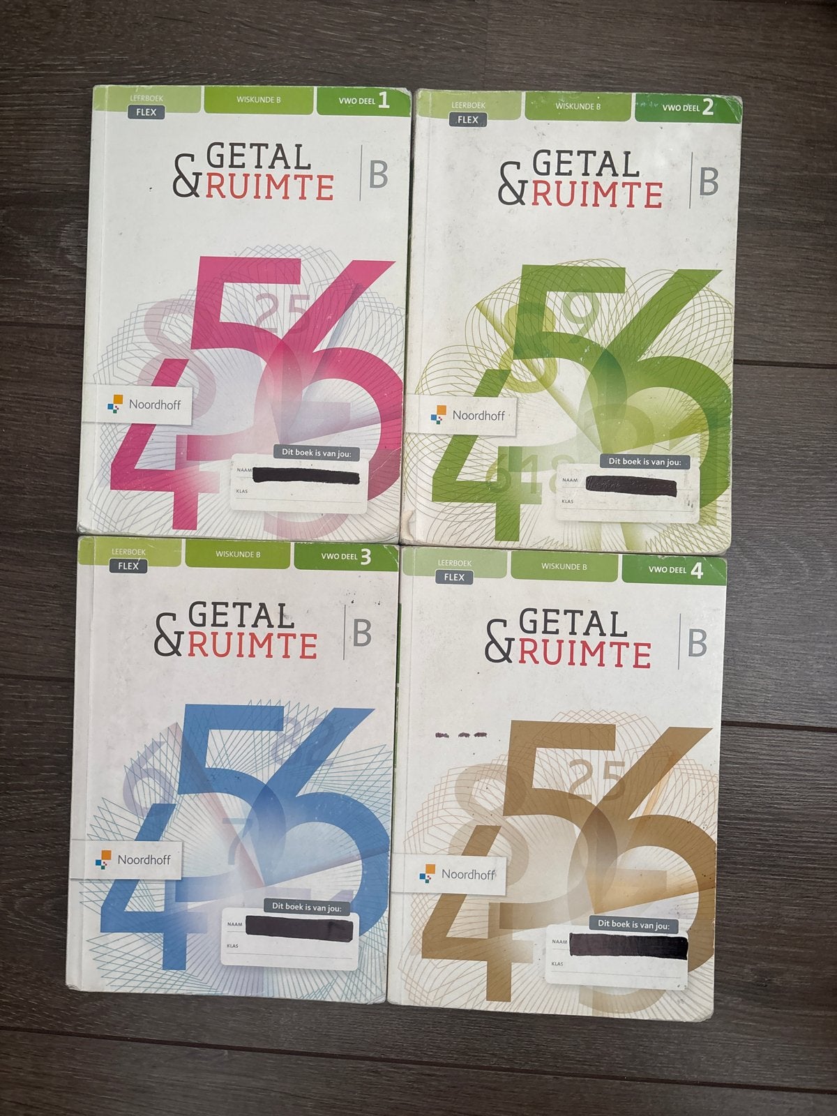 Getal & Ruimte B VWO deel 1, 2, 3, 4 - Wiskunde B, Boeken, Schoolboeken, Ophalen of Verzenden, Gelezen, VWO, Wiskunde B